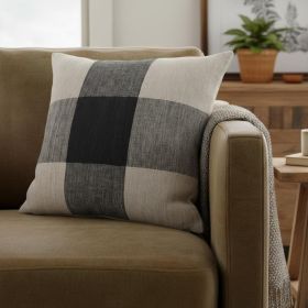 Beige And Black Plaid Pattern Throw Pillow Cover