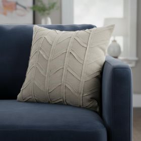 Light Gray Chevron Textured Pillow Cover