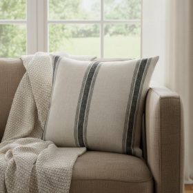 Beige And Black Striped Pillow Cover