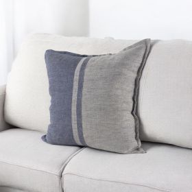 Gray And Blue Color Block Pillow Cover