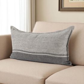 Light And Dark Gray Lumbar Throw Pillow Cover