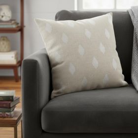 Beige And White Patterned Pillow Cover