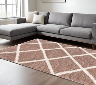 8' X 11' Beige Geometric Area Rug