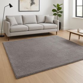 8' X 11' Gray Modern Solid Shag Area Rug