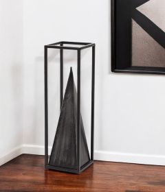 Petite Black Metal Framed Pyramid Decor Piece
