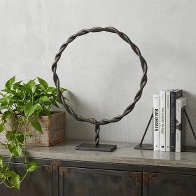 Black Metal Braided Sculpture