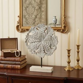 Petite Wood And Metal Floral Decor Piece