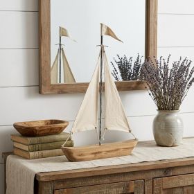 Petite Wooden Sailboat Decor Piece