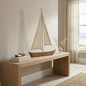 Wooden Sailboat Sculpture