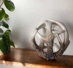 Petite White Resin Antler Shaped Sculpture