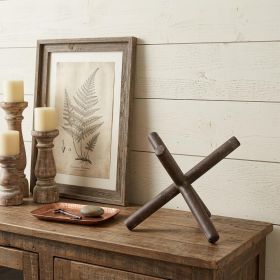 10" Rustic Metal X Decorative Sculpture