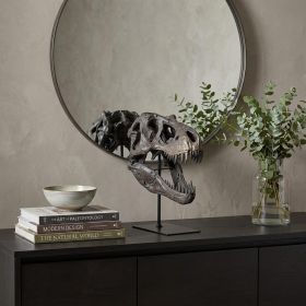 Brown Resin Tyrannosaurus Rex Skull Decor Piece