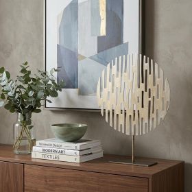 17" Contemporary Rustic Gold Flat Round Sculpture