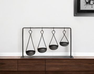 Vintage Look Four Metal Spice Rack
