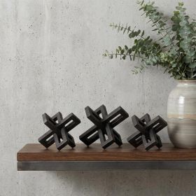 Set Of Three Black Metal Decorative Jacks