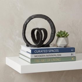 Black Metal Ribbon Loop Sculpture