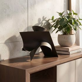 18" Contempo Antiqued Black Abstract Sculpture