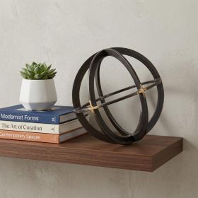 Petite Black Metal Circular Decorative Object