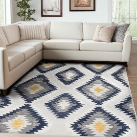 8' X 10' Blue Ikat Kilim Area Rug