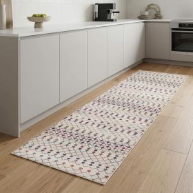 8' Cream Ikat Area Rug