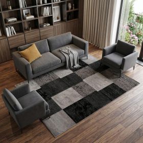6' X 9' Gray Checkered Dhurrie Area Rug
