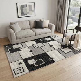 5' X 7' Gray Abstract Dhurrie Area Rug