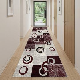 13' Runner Red Abstract Dhurrie Runner Rug