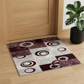3' X 5' Red Abstract Power Loom Area Rug