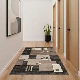 20' Beige Abstract Dhurrie Runner Rug