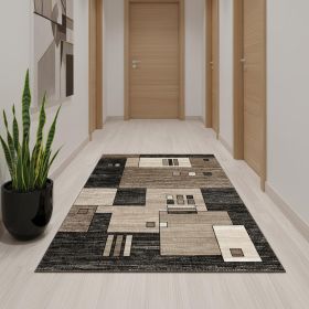 13' Runner Beige Abstract Dhurrie Runner Rug
