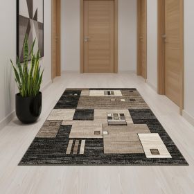 15' Beige Abstract Dhurrie Runner Rug