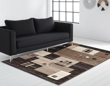 5' X 7' Beige Abstract Dhurrie Area Rug
