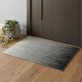 3' X 5' Black Abstract Power Loom Area Rug