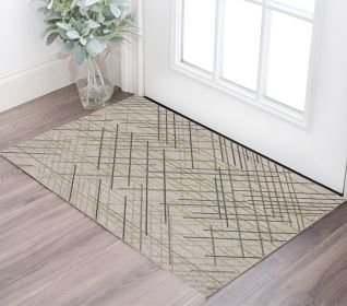 3' X 5' Sage Abstract Linework Area Rug