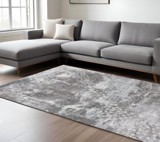 6' X 9' Blue Abstract Power Loom Area Rug