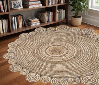 8ï¿½ï¿½ï¿½ Round Natural Coiled Area Rug