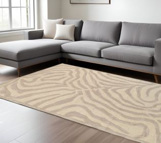 8ï¿½ï¿½ï¿½ x 10' Taupe Zebra Pattern Area Rug