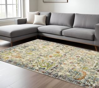 8' X 10' Beige and Ivory Area Rug