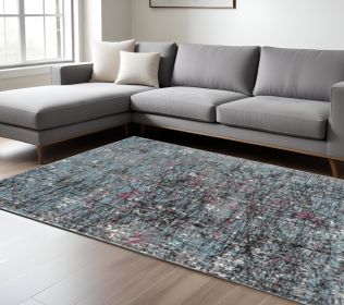 8' X 10' Blue Chaotic Strokes Area Rug