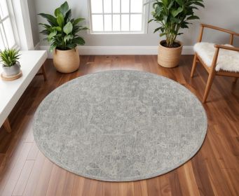 8ï¿½ï¿½ï¿½ Round Gray Floral Finesse Area Rug