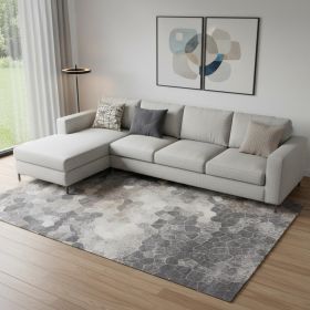 8' X 11' Beige Cobblestone Pattern Area Rug