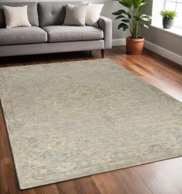 5' X 8' Blue Wool Hand Tufted Area Rug