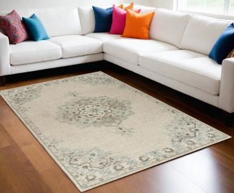 9' X 12' Ivory Wool Handmade Area Rug