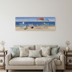 60" x 20" Dogs Perfect Beach Day Canvas Wall Art