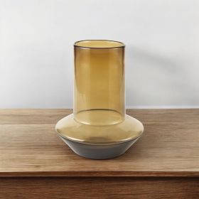 10" Vintage Look Ombre Brown Glass Vase
