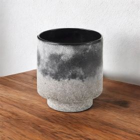 6" Black Brown and Gray Ombre Textured Ceramic Vase