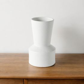 9" White Contempo Deco Ceramic Vase