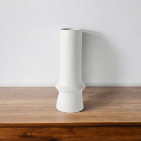 17" White Contempo Deco Ceramic Vase