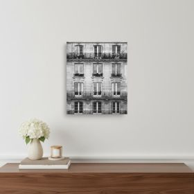 20" x 16" Balcony View Black and White Photo Real Canvas Wall Art