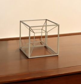 Jumbo Metal 3D Cube Decorative Sculpture
